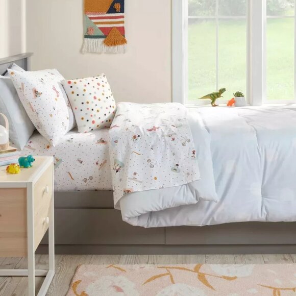 100 % cotton Twin size Pillowfort sheet set for kids Pals Multicolor Beautiful - Picture 7 of 9